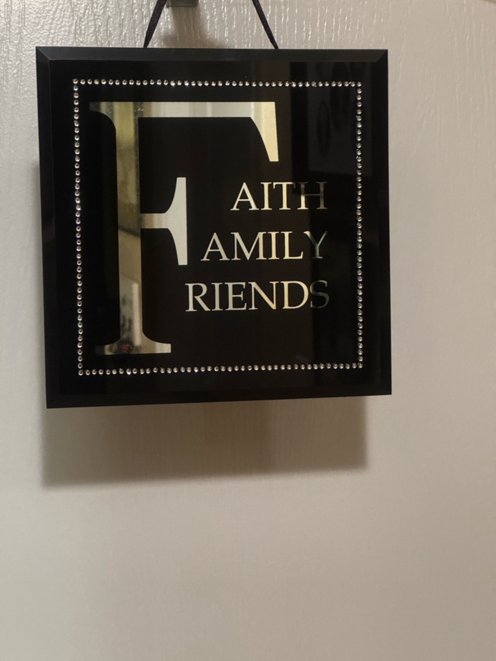 Black and Gold 'Faith Family Friends' Decorative Wall Sign